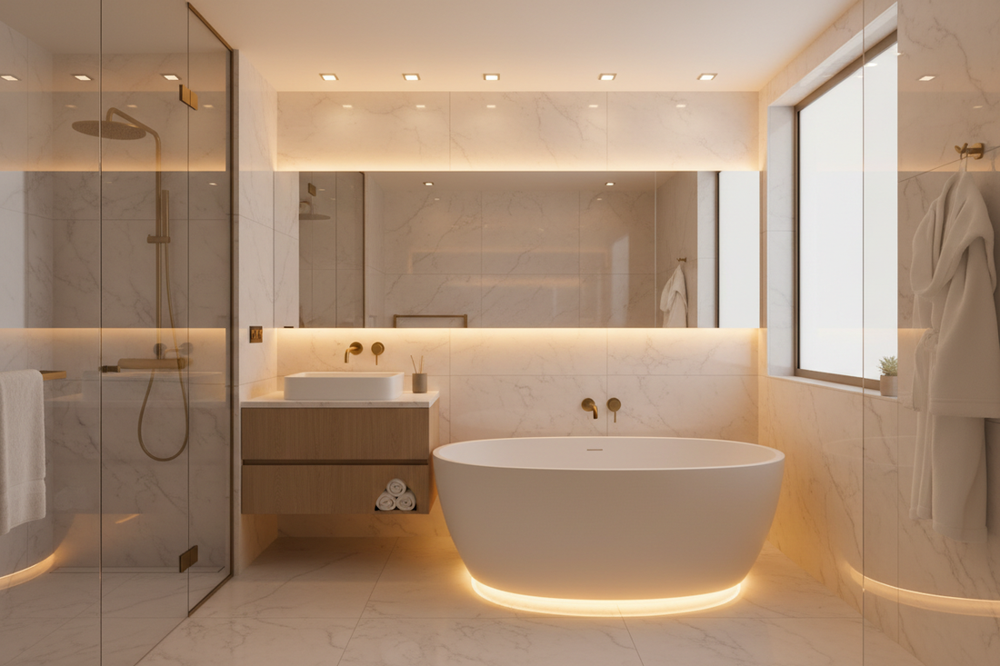 Banyo aydınlatması — güvenli ve şik LED tasarım