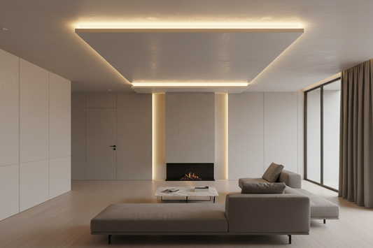 Gizli LED aydınlatma — tavan kornış ve yatak başlığı arkası LED şerit