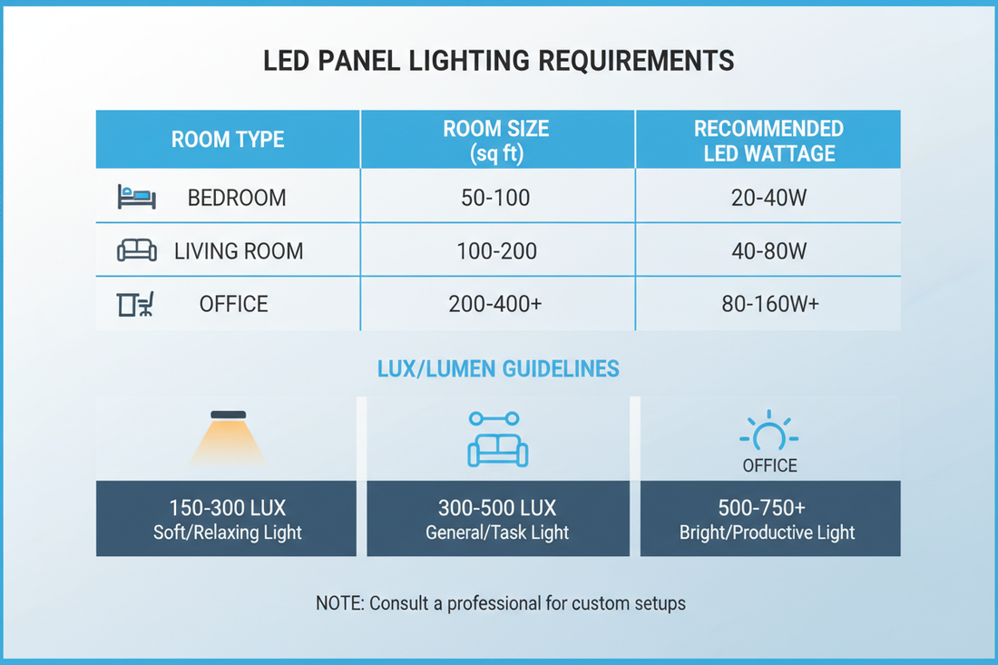 LED Panel Kaç Watt Olmalı? Oda Oda Hesaplama Rehberi (2026 Güncel)