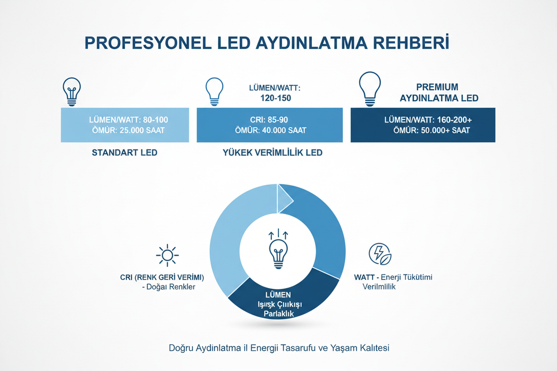 Lumen Nedir? Aydınlatmada Neden Önemlidir? Watt, Lux ve CRI Rehberi (2026 Güncel)
