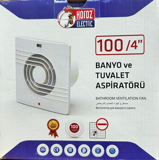 Modern 100 m³/saat havalandırma vantilatörü from Enerji Aydınlatma, showing airflow vents and control panel in a ventilation system.