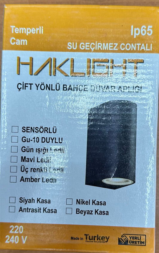 Modern çift yönlü bahçe duvar armatürü by Enerji Aydınlatma, featuring sleek design and dual illumination for outdoor lighting.