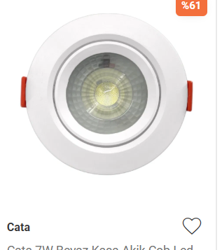 Cata 7W Beyaz Kasa Akıllı Gob LED iç mekan sıva altı spot armatür, Enerji Aydınlatma marka, modern iç mekan aydınlatması