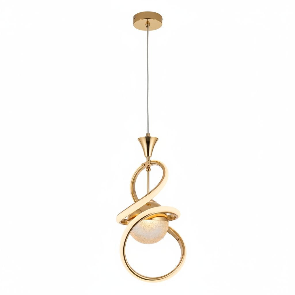 Gold LED Sarkıt Avize - Yan Görünüm