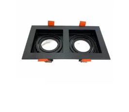 White square LED double spot light for indoor ceiling installation, Enerji Aydınlatma's built-in surface-mounted lighting fixture.